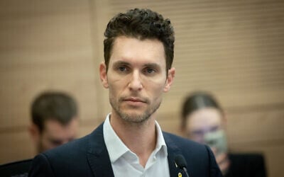 MK Idan Roll during a Knesset house committee meeting on January 14, 2025. (Chaim Goldberg/Flash90)