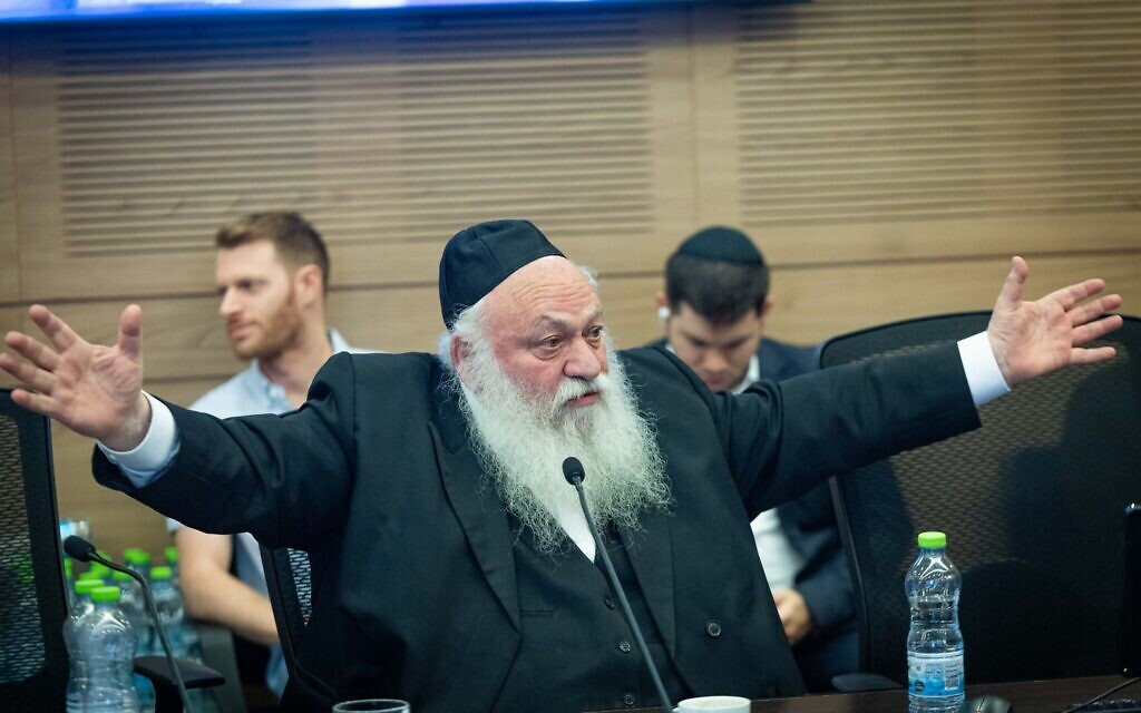 MK Yitzchak Goldknopf attends a House Committee meeting at the Knesset in Jerusalem on August 4, 2025. (Yonatan Sindel/Flash90) MK Yitzchak Goldknopf attends a House Committee meeting at the Knesset in Jerusalem on August 4, 2025. (Yonatan Sindel/Flash90)