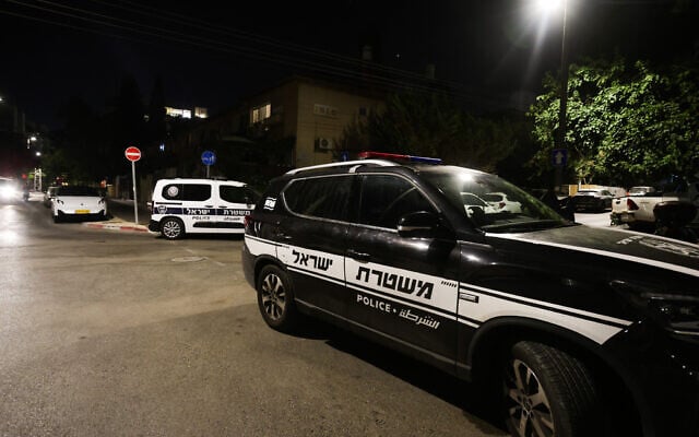 Illustrative: A police car in Herzliya, August 15, 2025 (Tal Gal/Flash90)