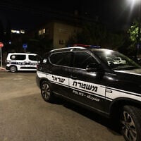 Illustrative: A police car in Herzliya, August 15, 2025. (Tal Gal/Flash90)