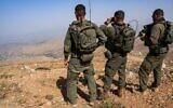 Israeli soldiers operate on the Syrian side of Mount Hermon, August 12, 2025. (Ayal Margolin/Flash90)