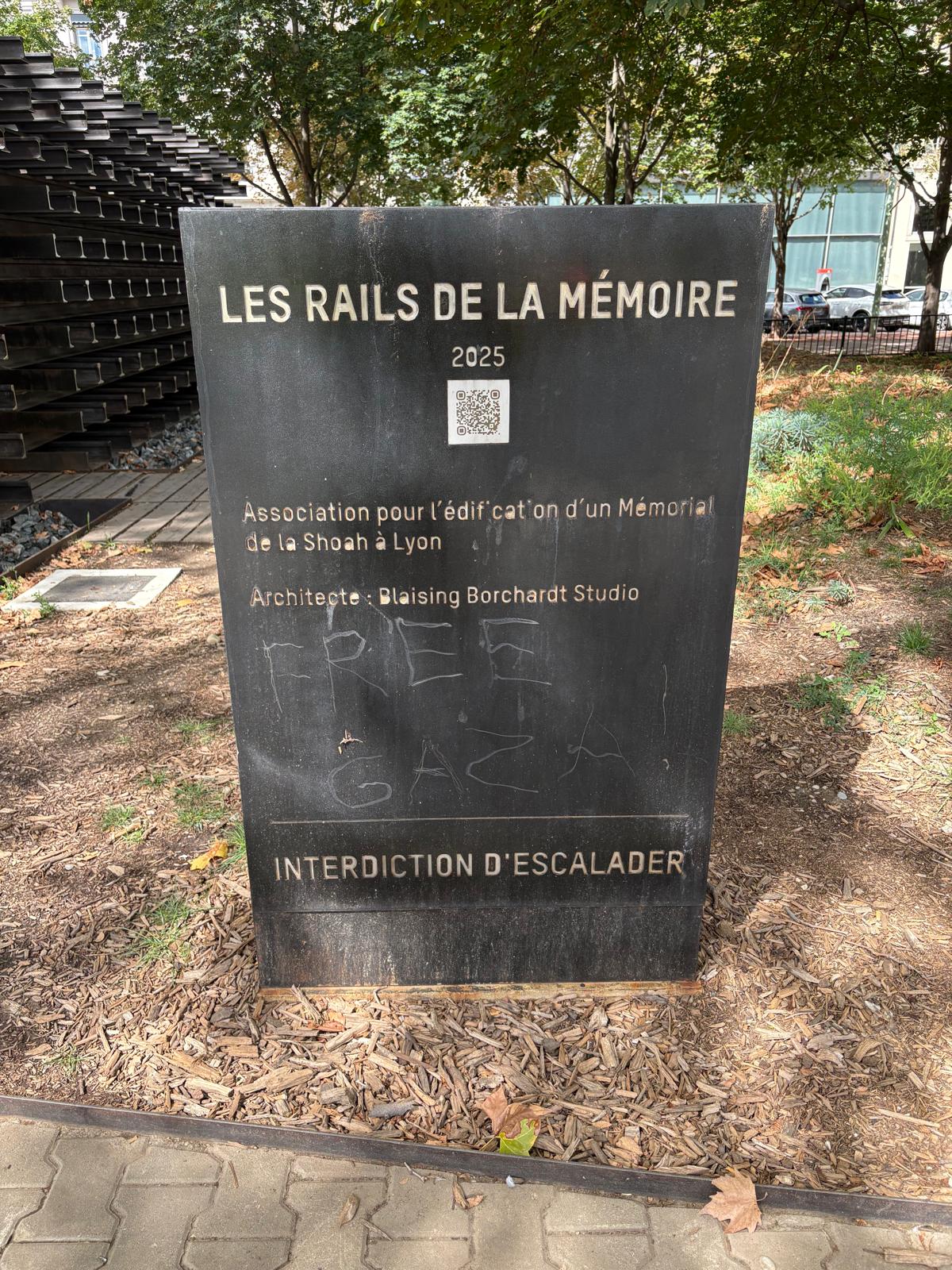 NextImg:French Holocaust memorial defaced with ‘free Gaza’ inscription