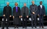 Rabbi Rick Jacobs, president of the Union of Reform Judaism, stands second from right on the dais as a morning prayer begins at the Evangelical Lutheran Church in America Churchwide Assembly in Phoenix, Arizona, July 31, 2025. (Courtesy of Jacobs)