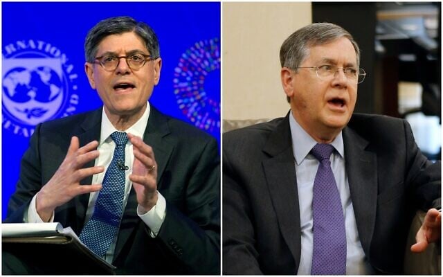US Ambassador to Israel Jack Lew (L) and US humanitarian envoy David Satterfield. (AP/Collage)