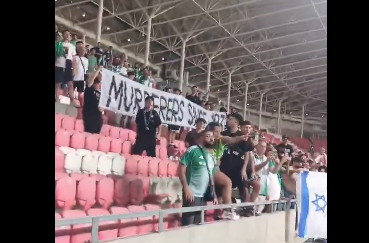 Outrage as Maccabi Haifa fans hold ‘Murderers since 1939’ sign at match against Polish club