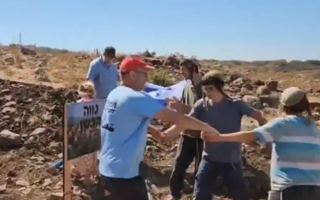 Israeli activists attempt to establish a settlement in Syria, August 18, 2025 (Video screenshot; used in accordance with Clause 27a of the Copyright Law)