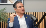 Former Mossad chief Yossi Cohen in an interview on the Yasmin Lukatz Podcast, August 26, 2025. (Screenshot/YouTube)