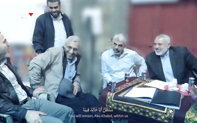 A group of former senior Hamas officials, including Yahya Sinwar, Mohammed Sinwar, Ismail Haniyeh and Muhammed Deif, all of whom have since been killed by Israel, are seen in a new propaganda video released by Hamas on August 30, 2025. (Screenshot: X, used in accordance with Clause 27a of the Copyright Law) A group of former senior Hamas officials, including Yahya Sinwar, Mohammed Sinwar, Ismail Haniyeh and Muhammed Deif, all of whom have since been killed by Israel, are seen in a new propaganda video released by Hamas on August 30, 2025. (Screenshot: X, used in accordance with Clause 27a of the Copyright Law)