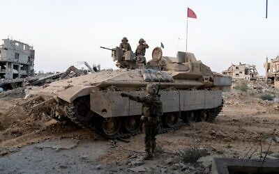 Troops operating in the Gaza Strip in an undated photo released August 25, 2025 (Israel Defense Forces)