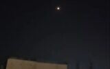An Israeli air defense system intercepts a missile launched by Yemen's Iran-backed Houthis, early on August 5, 2025. (Screenshot: Telegram)