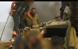 A screen capture from a video showing the capture of hostage Nimrod Cohen on October 7, 2023, approved for release on August 25, 2025.