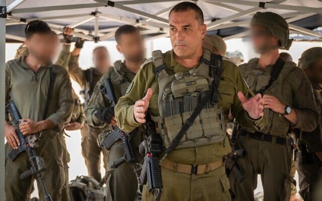 IDF Chief of Staff Lt. Gen. Eyal Zamir speaks with officers at an army post in southern Lebanon, August 13, 2025. (Israel Defense Forces) IDF Chief of Staff Lt. Gen. Eyal Zamir speaks with officers at an army post in southern Lebanon, August 13, 2025. (Israel Defense Forces)