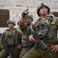 IDF Chief of Staff Lt. Gen. Eyal Zamir speaks with officers in the southern Gazan city of Khan Younis, August 21, 2025. (Israel Defense Forces)