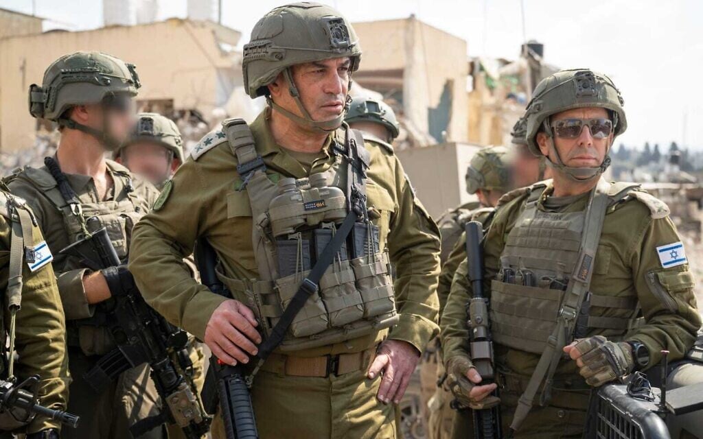 IDF Chief of Staff Lt. Gen. Eyal Zamir speaks to officers in the West Bank city of Tulkarem, August 22, 2025. (Israel Defense Forces) IDF Chief of Staff Lt. Gen. Eyal Zamir speaks to officers in the West Bank city of Tulkarem, August 22, 2025. (Israel Defense Forces)