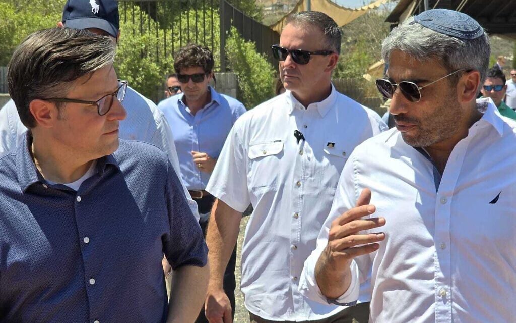 US Speaker Johnson makes landmark visit to West Bank settlement of Ariel