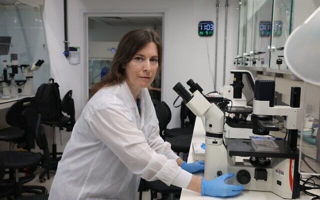 Prof. Shani Stern in her lab at the Sagol Department of Neurobiology at the University of Haifa. (Courtesy/Sergei Lavdanski/University of Haifa)