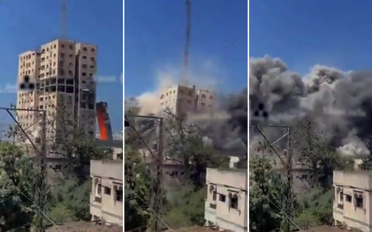 NextImg:For 2nd day, IDF strikes Gaza City high-rise it says served Hamas terror operations