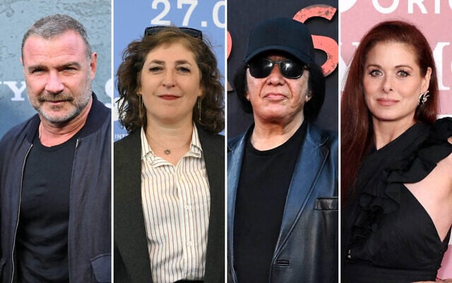 L-R: US actor Liev Schreiber attends the premiere of "Caught Stealing" at the Regal Union Square in New York on August 26, 2025. (ANGELA WEISS / AFP); US actress and neuroscientist Mayim Bialik attends the photocall of the movie "Father Mother Sister Brother" presented in competition at the 82nd International Venice Film Festival on August 31, 2025. (Tiziana FABI / AFP); Gene Simmons attends "The Strangers: Chapter 2" Special Screening at AMC Century City 15 on September 16, 2025 in Los Angeles, California. (Jon Kopaloff/Getty Images for Lionsgate/AFP); Debra Messing attends the "My Mom Jayne: A Film by Mariska Hargitay" Premiere during the 2025 Tribeca Festival at Carnegie Hall on June 13, 2025 in New York City. (Dimitrios Kambouris/Getty Images for Tribeca Festival/AFP)