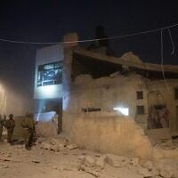 IDF troops carry out a home demolition of a terrorist, in the West Bank town of Qubeiba, on September 27, 2025. (Israel Defense Forces)