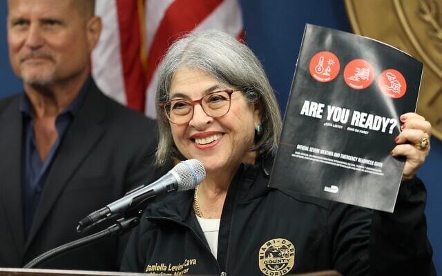 Miami-Dade County Mayor Daniella Levine Cava holds a press conference at the Emergency Operations Center on May 15, 2025 in Miami, Florida. (Joe Raedle/Getty Images via JTA) Miami-Dade County Mayor Daniella Levine Cava holds a press conference at the Emergency Operations Center on May 15, 2025 in Miami, Florida. (Joe Raedle/Getty Images via JTA)