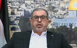 Bassem Naim, a senior Hamas politburo member, speaks in an interview with Qatari outlet Al-Araby on September 18, 2025. (Screenshot/YouTube)