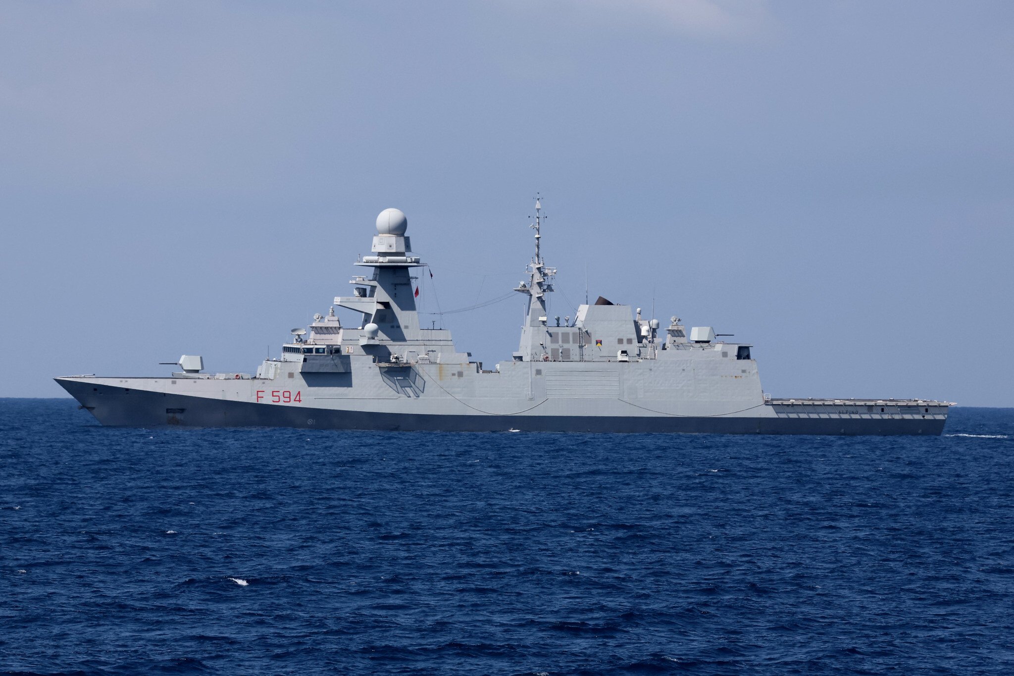 NextImg:Italian navy frigate to quit shepherding Gaza aid flotilla as it approaches coast