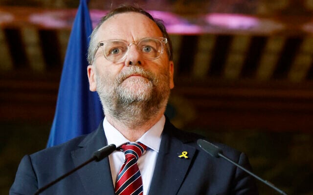 State Secretary to the Minister for European and International Affairs of the Republic of Austria Sepp Schellhorn addresses a speech as he attends the 14th edition of the Art History festival in Fontainebleau near Paris, on June 6, 2025. (Ludovic MARIN / AFP) State Secretary to the Minister for European and International Affairs of the Republic of Austria Sepp Schellhorn addresses a speech as he attends the 14th edition of the Art History festival in Fontainebleau near Paris, on June 6, 2025. (Ludovic MARIN / AFP)