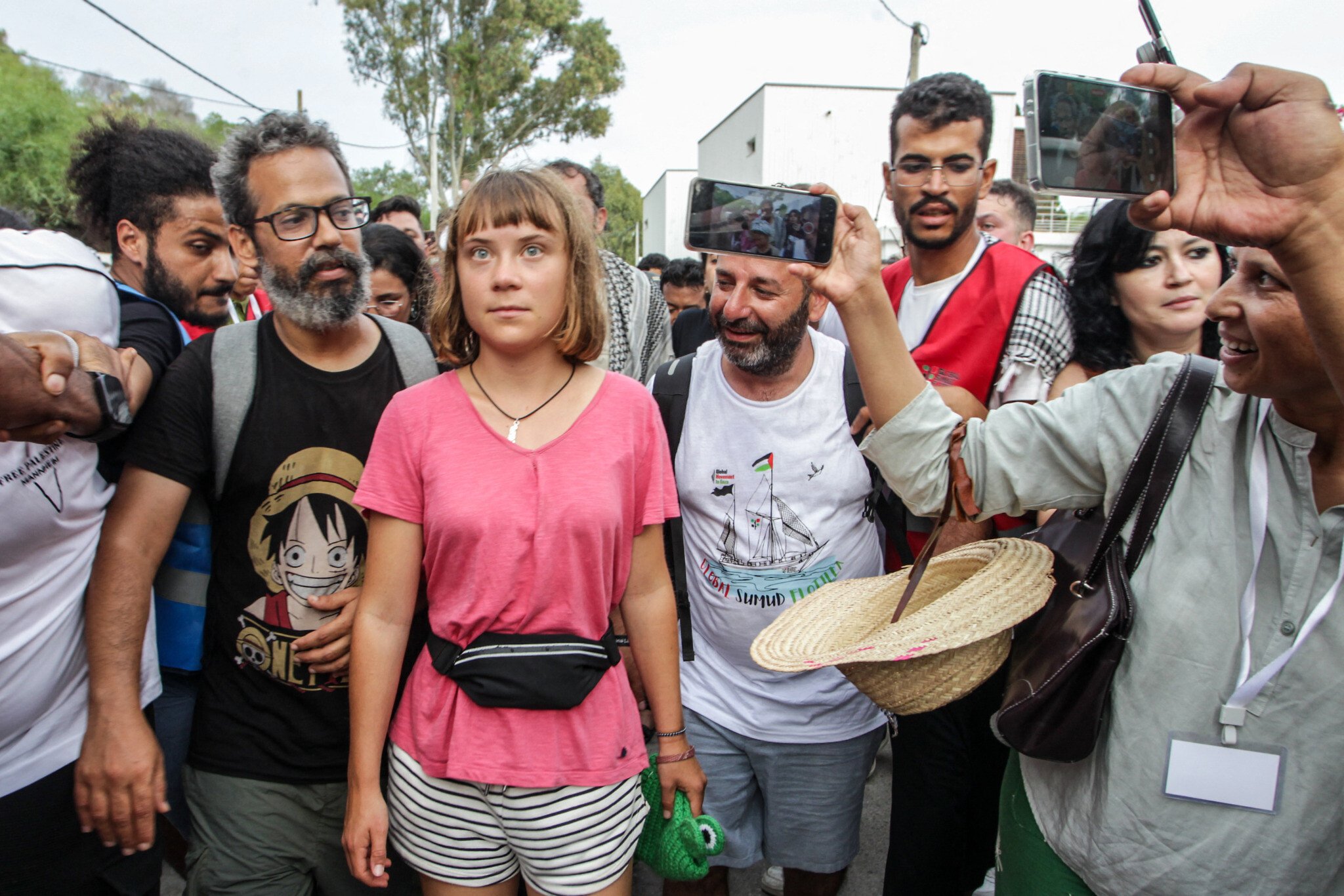 NextImg:Hundreds greet protest flotilla in Tunisia as it continues journey to Gaza