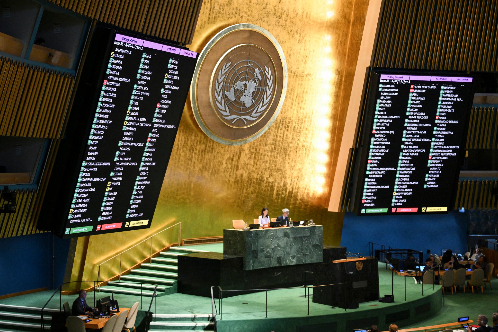 NextImg:UN overwhelmingly endorses call to establish Palestinian state without Hamas