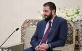 Syria's interim President Ahmad Al-Sharaa meets with a US delegation lead by the new head of the US military's Central Command in the Syrian capital Damascus on September 12, 2025. (SANA / AFP)
