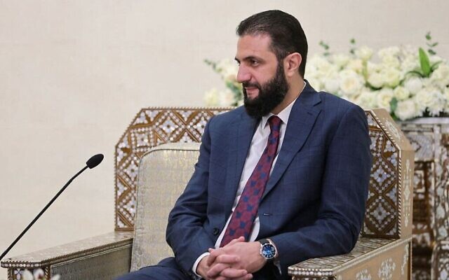 Syria's interim President Ahmad Al-Sharaa meets with a US delegation lead by the new head of the US military's Central Command in the Syrian capital Damascus on September 12, 2025. (SANA / AFP) Syria's interim President Ahmad Al-Sharaa meets with a US delegation lead by the new head of the US military's Central Command in the Syrian capital Damascus on September 12, 2025. (SANA / AFP)