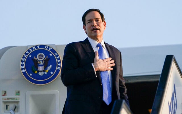 US Secretary of State Marco Rubio boards a plane as he departs Tel Aviv for Qatar following an official visit, at Ben Gurion International Airport, September 16, 2025 (Nathan Howard / POOL / AFP) US Secretary of State Marco Rubio boards a plane as he departs Tel Aviv for Qatar following an official visit, at Ben Gurion International Airport, September 16, 2025 (Nathan Howard / POOL / AFP)