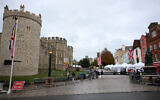 Members of the media work outside Windsor Castle, in Windsor, during US President Donald Trump's second State Visit to the UK, on September 17, 2025. (Paul ELLIS / AFP)