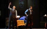 Finnish-US tenor Miles Mykkanen as Sam Clay and Polish baritone Andrzej Filonczyk as Joe Kavalier, perform during the final dress rehearsal of Mason Bates' "The Amazing Adventures of Kavalier & Clay" at the Metropolitan Opera in New York, September 18, 2025. (Timothy A. Clary/AFP)