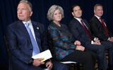 (L-R) US Special Envoy to the Middle East Steve Witkoff, White House Chief of Staff Susie Wiles, US Secretary of State Marco Rubio and US Ambassador to the United Nations Michael Waltz attend a meeting between US President Donald Trump and United Nations Secretary-General António Guterres during the 80th session of the UN General Assembly at the United Nations headquarters on September 23, 2025 in New York City. (Chip Somodevilla/Getty Images North America/Getty Images via AFP)
