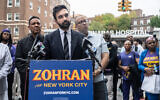 New York City mayoral candidate Zohran Mamdani holds a campaign event with the healthcare worker's union on September 24, 2025, outside of St. Barnabas Hospital in the Bronx borough of New York City. (Stephanie Keith/Getty Images/AFP)