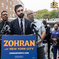 New York City mayoral candidate Zohran Mamdani holds a campaign event with the healthcare worker's union on September 24, 2025, outside of St. Barnabas Hospital in the Bronx borough of New York City. (Stephanie Keith/Getty Images/AFP)