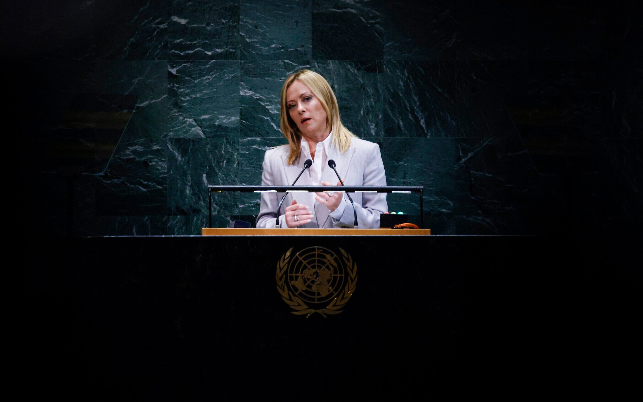 NextImg:Meloni tells UN Italy will back some EU sanctions on Israel, war has ‘crossed line’