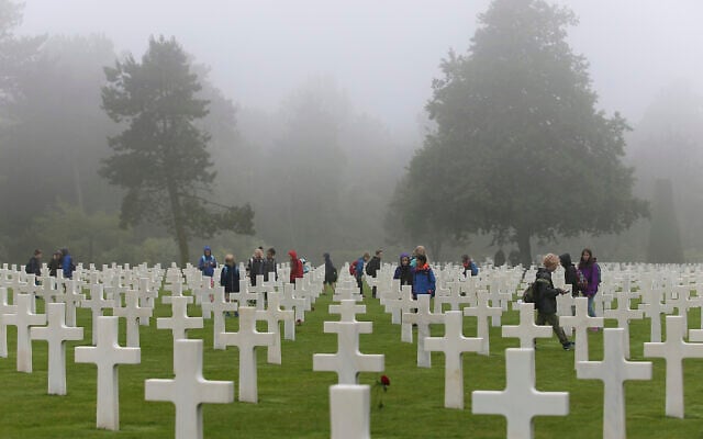 Schoolchildren visit the Colleville American military cemetery, in Colleville sur Mer, western France, June 6, 2018, on the 74th anniversary of the D-Day landing. (AP Photo/David Vincent) Schoolchildren visit the Colleville American military cemetery, in Colleville sur Mer, western France, June 6, 2018, on the 74th anniversary of the D-Day landing. (AP Photo/David Vincent)