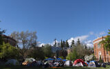 University of Oregon students set up a tent encampment on campus to protest the Israel-Hamas war, April 29, 2024, in Eugene, Ore. (AP/Jenny Kane)