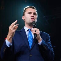Turning Point USA founder Charlie Kirk speaks at a Turning Point event for Republican vice presidential nominee JD Vance, Sept. 4, 2024, in Mesa, Arizona. (AP/Ross D. Franklin)