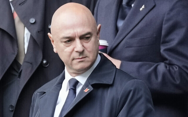Daniel Levy, Executive Chairman of Tottenham Hotspur, looks on during the English Premier League soccer match between Tottenham Hotspur and West Ham United, Saturday, Oct 19, 2024, at the Tottenham Hotspur Stadium in London. (AP Photo/Dave Shopland, File)