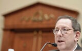 Northwestern University President Michael Schill testifies during a hearing of the House Committee on Education and the Workforce regarding pro-Palestinian, anti-Israel protests on college campuses on Capitol Hill, May 23, 2024, in Washington. (AP Photo/ Mariam Zuhaib)