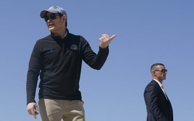 US Secretary of State Marco Rubio stands on the tarmac before departing for Israel at Joint Base Andrews, Maryland, Sept. 13, 2025. (Nathan Howard/Pool Photo via AP) US Secretary of State Marco Rubio stands on the tarmac before departing for Israel at Joint Base Andrews, Maryland, Sept. 13, 2025. (Nathan Howard/Pool Photo via AP)