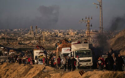 Displaced Palestinians fleeing northern Gaza carry their belongings along the coastal road toward southern Gaza, September 13, 2025, after the Israeli army issued evacuation orders from Gaza City. (AP Photo/ Jehad Alshrafi) Displaced Palestinians fleeing northern Gaza carry their belongings along the coastal road toward southern Gaza, September 13, 2025, after the Israeli army issued evacuation orders from Gaza City. (AP Photo/ Jehad Alshrafi)