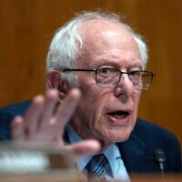 US Sen. Bernie Sanders speaks during a hearing to examine reviewing recent events at the Centers for Disease Control and Prevention and implications for children's health on Capitol Hill, in Washington, September 17, 2025. (AP Photo/Jose Luis Magana)