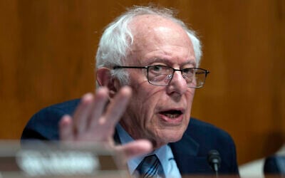 US Sen. Bernie Sanders speaks during a hearing to examine reviewing recent events at the Centers for Disease Control and Prevention and implications for children's health on Capitol Hill, in Washington, September 17, 2025. (AP Photo/Jose Luis Magana)