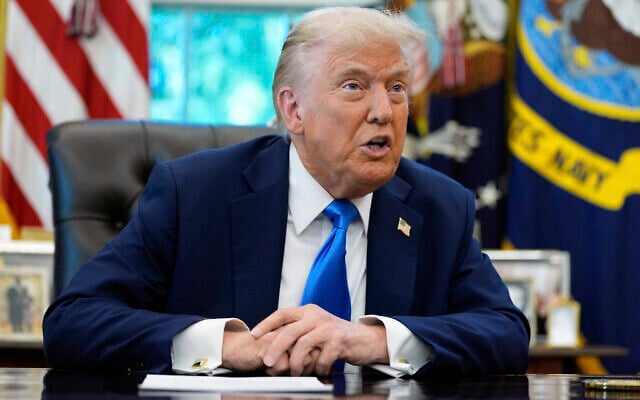 US President Donald Trump speaks in the Oval Office of the White House, September 19, 2025, in Washington. (AP Photo/Alex Brandon)