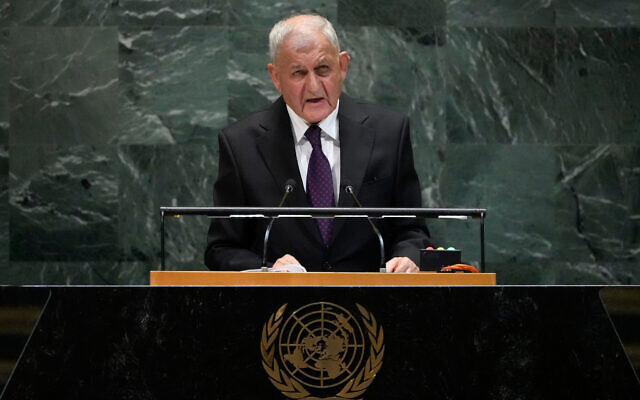 Iraq's president tells UN Israel's treatment of Palestinians 'inhumane ...