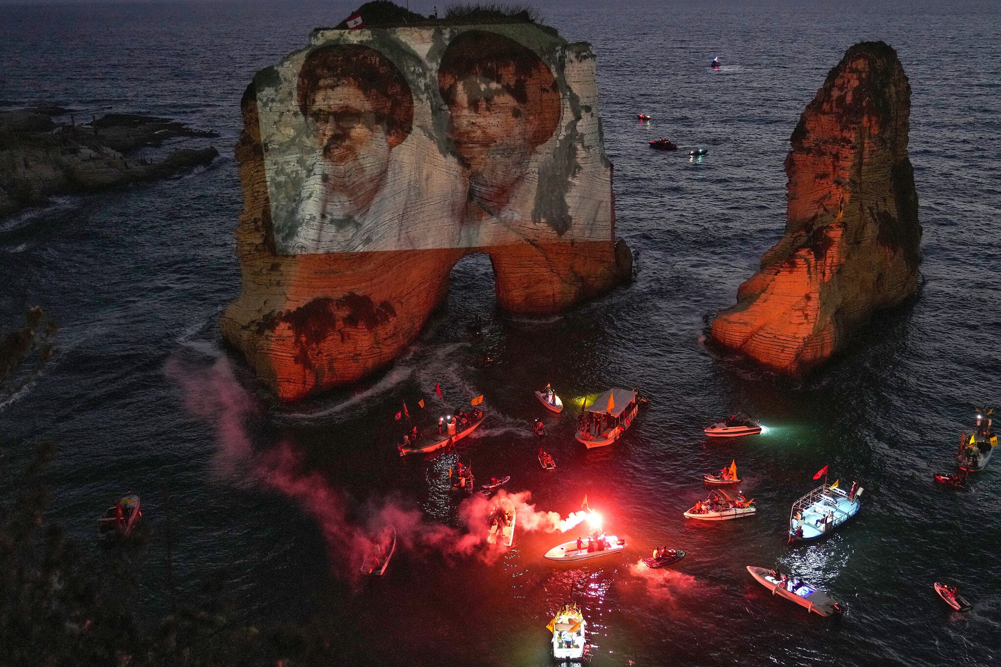 Hezbollah honors fallen leaders with light show despite Lebanese PM’s ban
